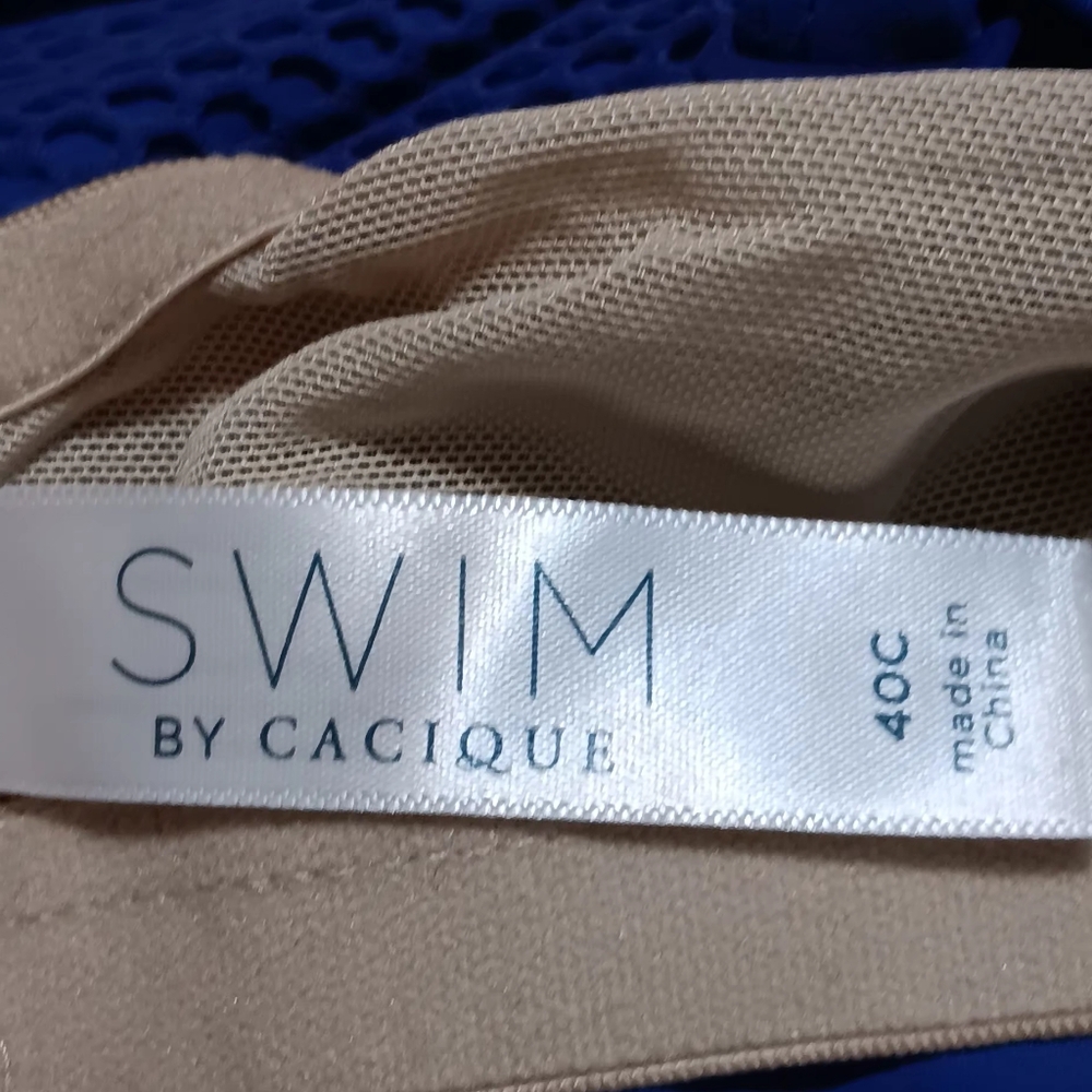 Lane Bryant By Casique Aztec Mesh Swim Suit Blue Sz40C One Piece - Picture 9 of 13